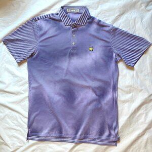 Holderness & Bourne Masters Golf Polo Shirt Mens Large Tailored Fit Striped